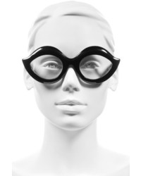Gucci 53mm Cat Eye Sunglasses Black Clear