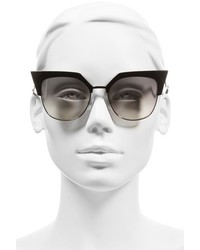 Fendi 54mm Metal Tipped Cat Eye Sunglasses Black Gold