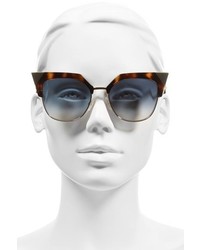 Fendi 54mm Metal Tipped Cat Eye Sunglasses Black Gold