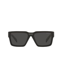 Prada 57mm Rectangular Sunglasses In Black At Nordstrom