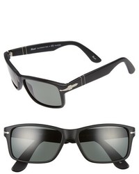 Persol 58mm Rectangle Sunglasses Matte Black