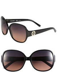 Tory Burch 59mm Disco Logo Rounded Sunglasses