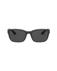 Prada Linea Rossa 59mm Square Sunglasses In Matte Black At Nordstrom