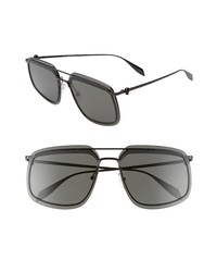 Alexander McQueen 64mm Navigator Sunglasses