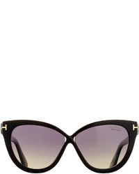 Tom Ford Arabella Polarized Cat Eye Sunglasses Black