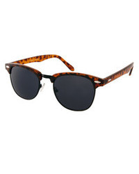 Asos Clubmaster Sunglasses With Black Lens