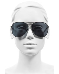 Quay Australia Vivienne 64mm Aviator Sunglasses Black Smoke