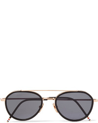 Thom Browne Aviator Style Acetate And Gold Tone Sunglasses