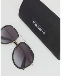 Dolce & Gabbana Aviator Sunglasses In Black