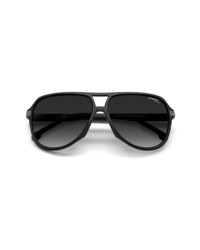 Carrera Eyewear Aviator Sunglasses In Matte Black Gray Sf Pz At Nordstrom