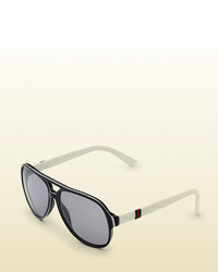 Gucci Aviator Three Layer Acetate Sunglasses
