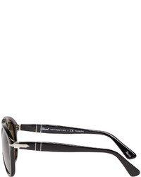 Persol Black Acetate Round Sunglasses