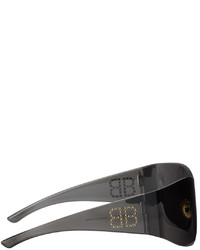 Balenciaga Black Acetate Shield Sunglasses