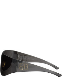 Balenciaga Black Acetate Shield Sunglasses