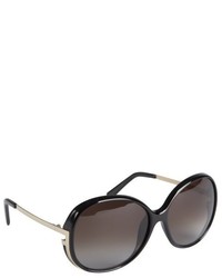 Fendi Black Acrylic Oversized Round Sunglasses