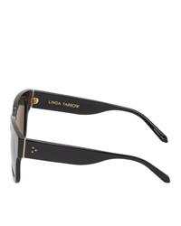 Linda Farrow Luxe Black And Gold Seymour Sunglasses