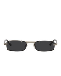 Y/Project Black And Silver Linda Farrow Edition Neo Sunglasses