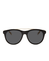 Gucci Black Anima Decor Sporty Sunglasses