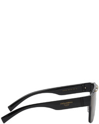 Dolce & Gabbana Black Avenue Piave Shield Sunglasses