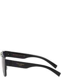 Dolce & Gabbana Black Avenue Piave Shield Sunglasses