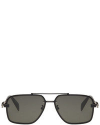 Alexander McQueen Black Classic Caravan Sunglasses