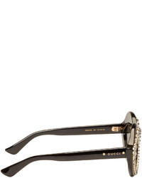 Gucci Black Crystal Cat Eye Sunglasses