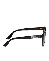 Gucci Black Crystal Logo Cat Eye Sunglasses