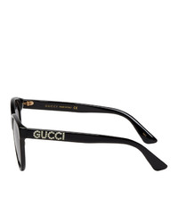 Gucci Black Crystal Logo Cat Eye Sunglasses