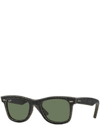 Ray-Ban Black Denim Textured Wayfarer Sunglasses Black