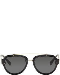 Versace Black Double Bridge Aviator Sunglasses