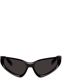 Balenciaga Black Exaggerated Sport Goggle Sunglasses