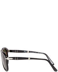 Persol Black Folding Pilot Sunglasses