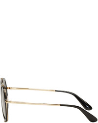 Dolce & Gabbana Black Gold Double Bridge Sunglasses