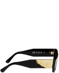 Marcelo Burlon County of Milan Black Gold Wing Lowrider Sunglasses