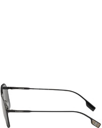 Burberry Black Icon Stripe Navigator Sunglasses