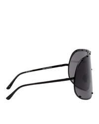 Rick Owens Black Larry Shield Sunglasses