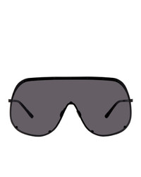 Rick Owens Black Larry Shield Sunglasses