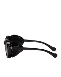 Moncler Black Leather Ml0046 Sunglasses