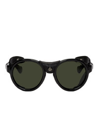 Moncler Black Leather Ml0046 Sunglasses