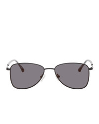 Dries Van Noten Black Linda Farrow Edition Metal Angular Sunglasses