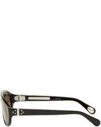 Ann Demeulemeester Black Linda Farrow Edition Oval Sunglasses