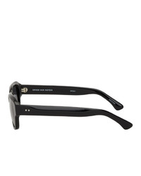 Dries Van Noten Black Linda Farrow Edition Rectangle Sunglasses