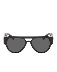 Versace Black Medusa Stud Aviator Sunglasses