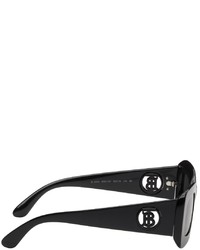Burberry Black Monogram Rectangular Sunglasses