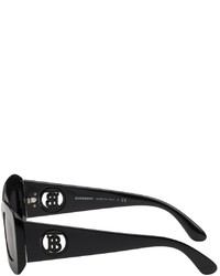 Burberry Black Monogram Rectangular Sunglasses