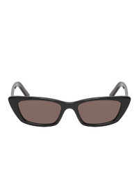 Saint Laurent Black Narrow Cat Eye Sunglasses