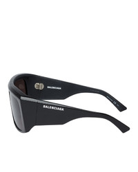 Balenciaga Black Oversized Flat Top Sunglasses