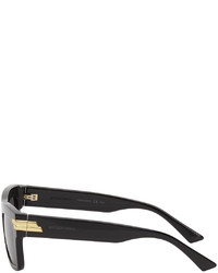 Bottega Veneta Black Oversized Rectangular Sunglasses