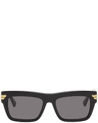 Bottega Veneta Black Oversized Rectangular Sunglasses
