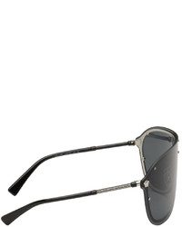 Versace Black Pilot Shield Sunglasses